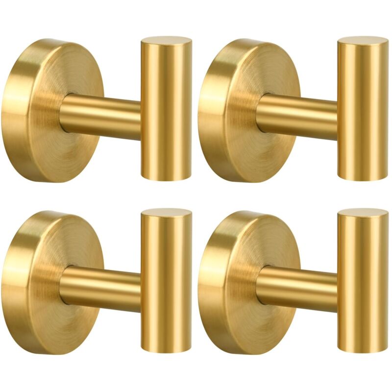 [niemals Verwendet] Set Mit 4 Wandhaken Aus Edelstahl Sus304 Für Handtücher, Bademäntel, Badezimmer, Schlafzimmer, Küche, Hotel, Büro (gebürstetes Gold)