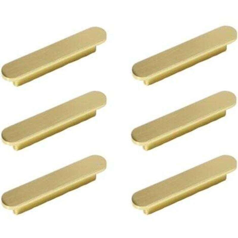 [niemals Verwendet] Set Mit 6 Goldenen Griffen, Küchenschrankgriffe Aus Gebürstetem Messing, 128 Mm Lochabstand - Schrankgriffe