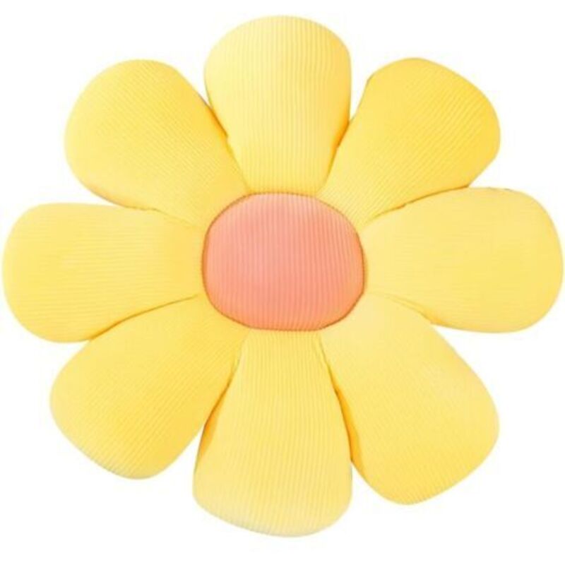 [niemals Verwendet] 40 Cm Großes Kissen Mit Gelbem Gänseblümchenmotiv, Niedliches Blumen-bodenkissen, Plüschkissen In Blumenform Für Mädchen, Kuscheltier, Stuhlkissen