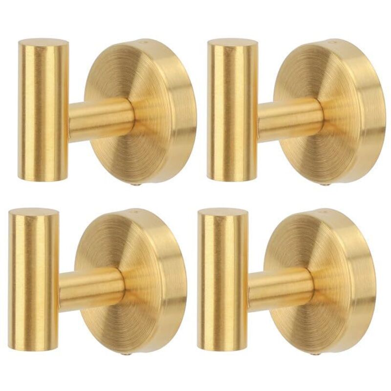 [niemals Verwendet] Badezimmerhaken-set, 4-teilig, Handtuchhaken, Edelstahlhaken Für Handtücher, Duschvorhang, Bürsten, Geschirrtuchhaken (gold)