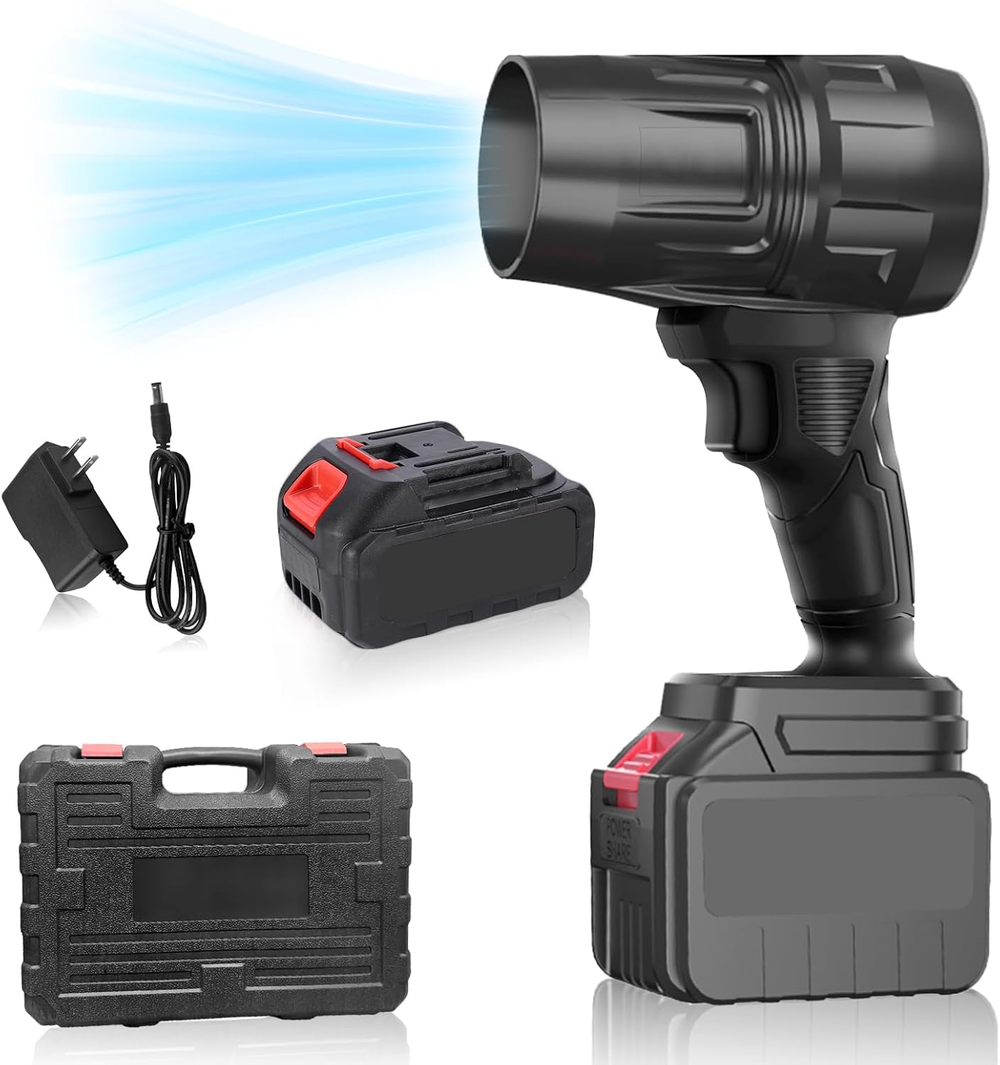 Elektrisches Akku-blattgebläse, Mini-turbo-trockenspray-schnee-pc-lüfter, Auto-druckluftgebläse, Tragbarer, Leistungsstarker Anti-staub-lüfter Zum Reinigen Der Gartentastatur