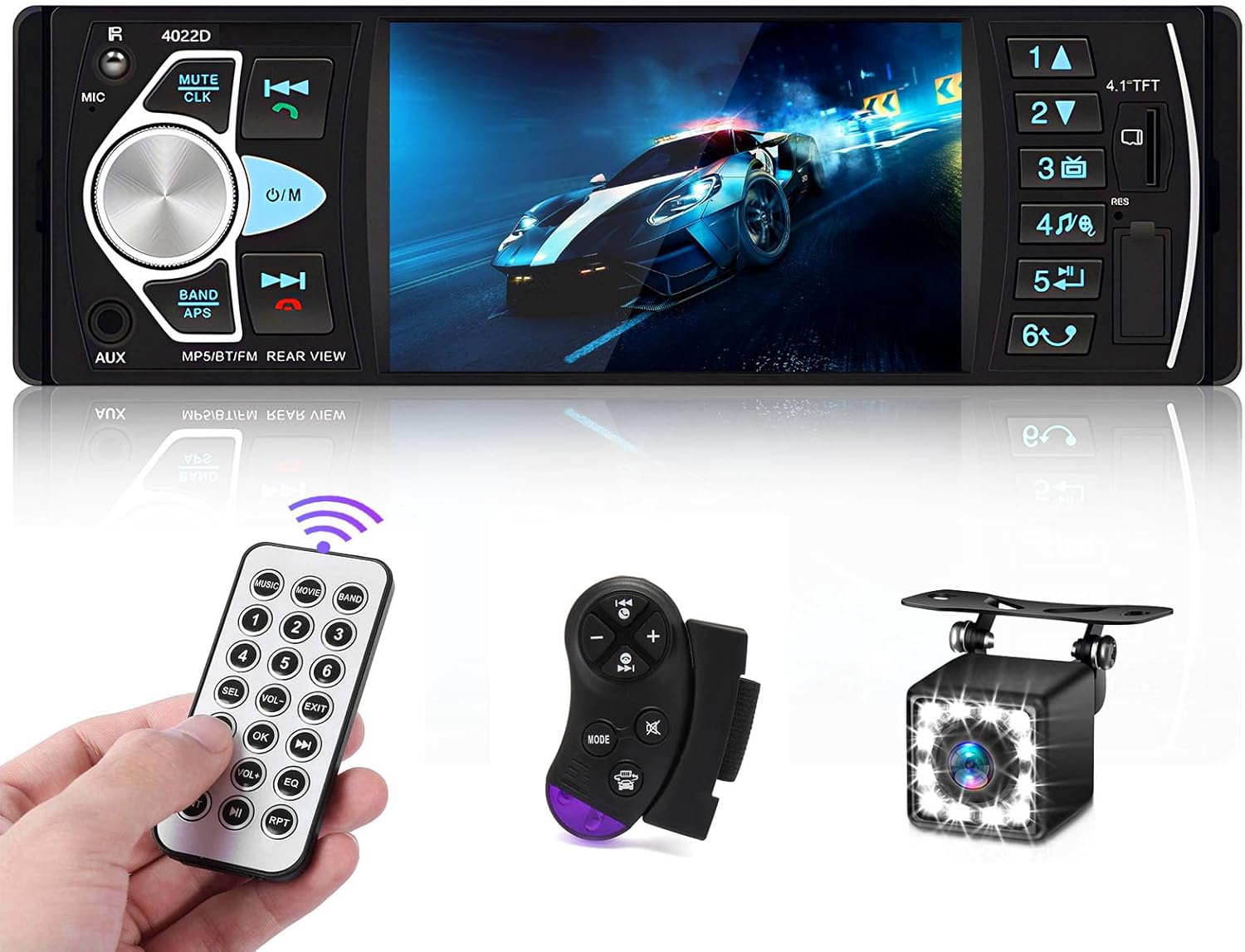 1 Din Autoradio Avce 4,1 Zoll Bildschirm Autoradio Bluetooth Mp5 Player 1 Din Radio Mit Freisprecheinrichtung Bluetooth Fm Usb Aux Tf Lenkradsteuerung Rückfahrkamera