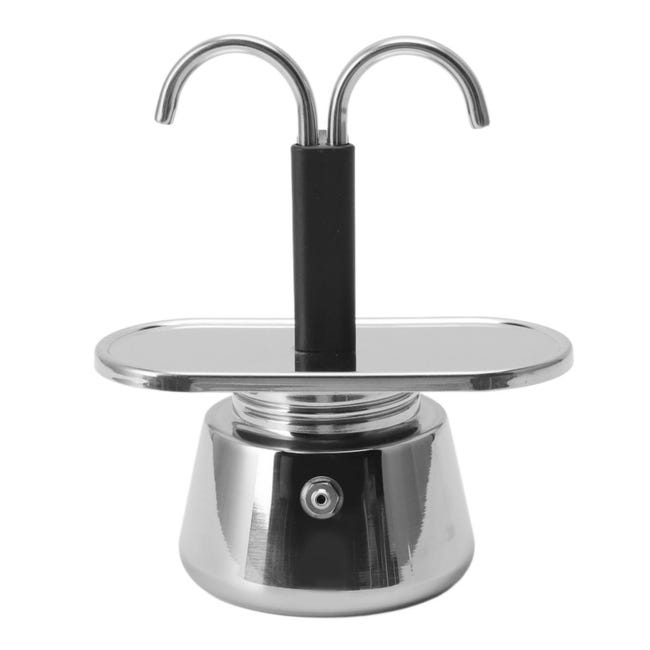 Italienische Kaffeemaschine Aus Edelstahl Mit Doppelkopf Für 2 Tassen (100 Ml)