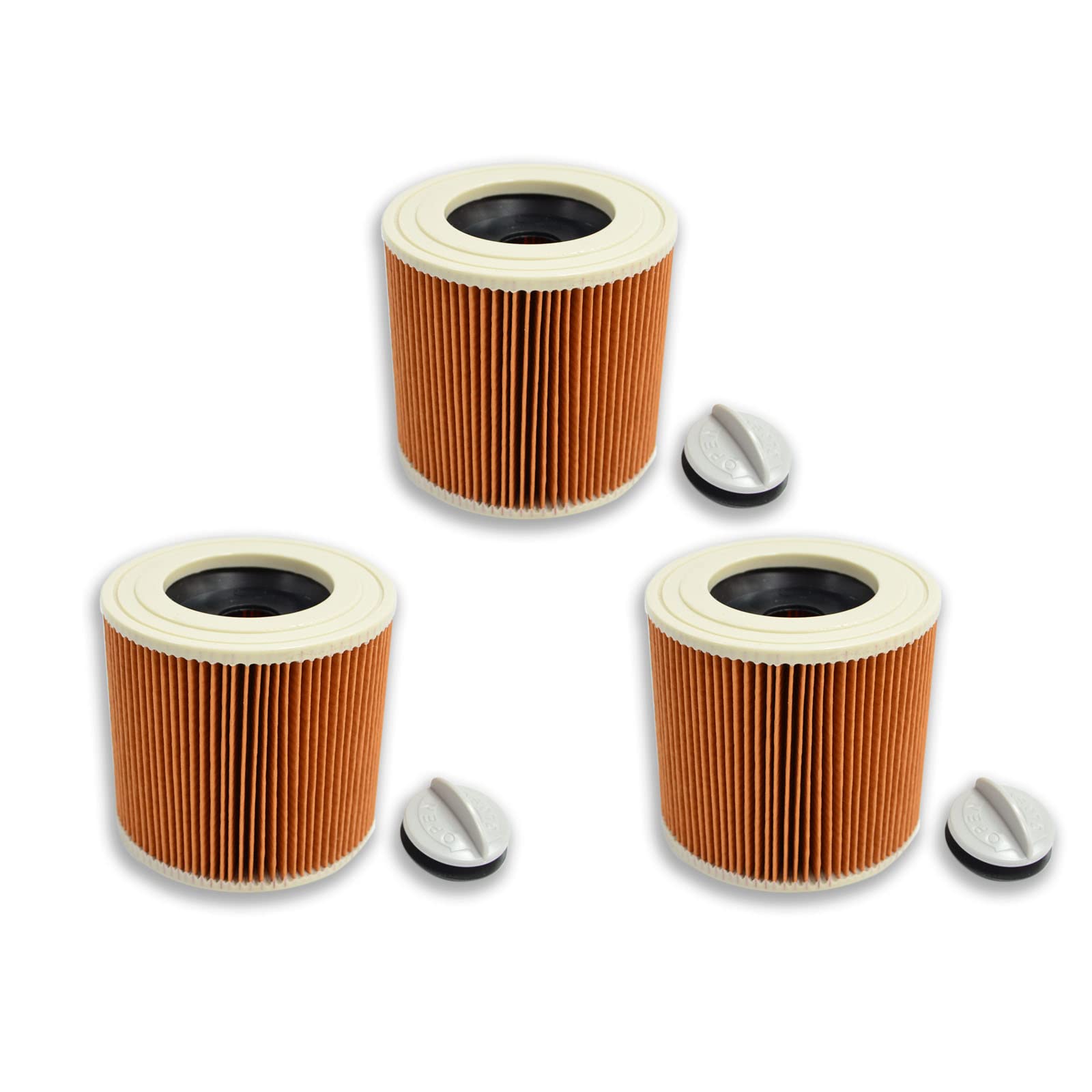 Für 3er-pack Patronenfilter Für Kärcher Wd2/wd3/mv2/mv3/se4001/se4002 Nass-/trockensauger, Ersetzt 6.414-552.0, 6.414-772.0, 6.414-547.0