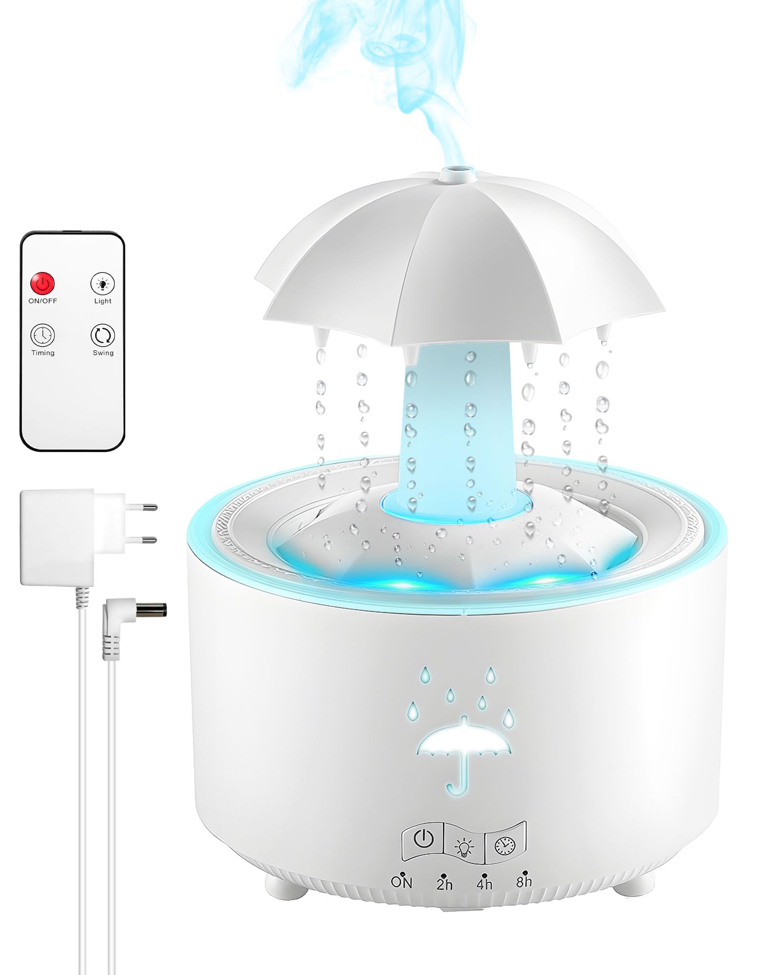 Luftbefeuchter Für Schlafzimmer, 300 Ml, Aroma-diffusor, Regentropfen, 7 Farben Led, Duftöl-diffusor Für Büro, Schlafzimmer, Auto, Büro