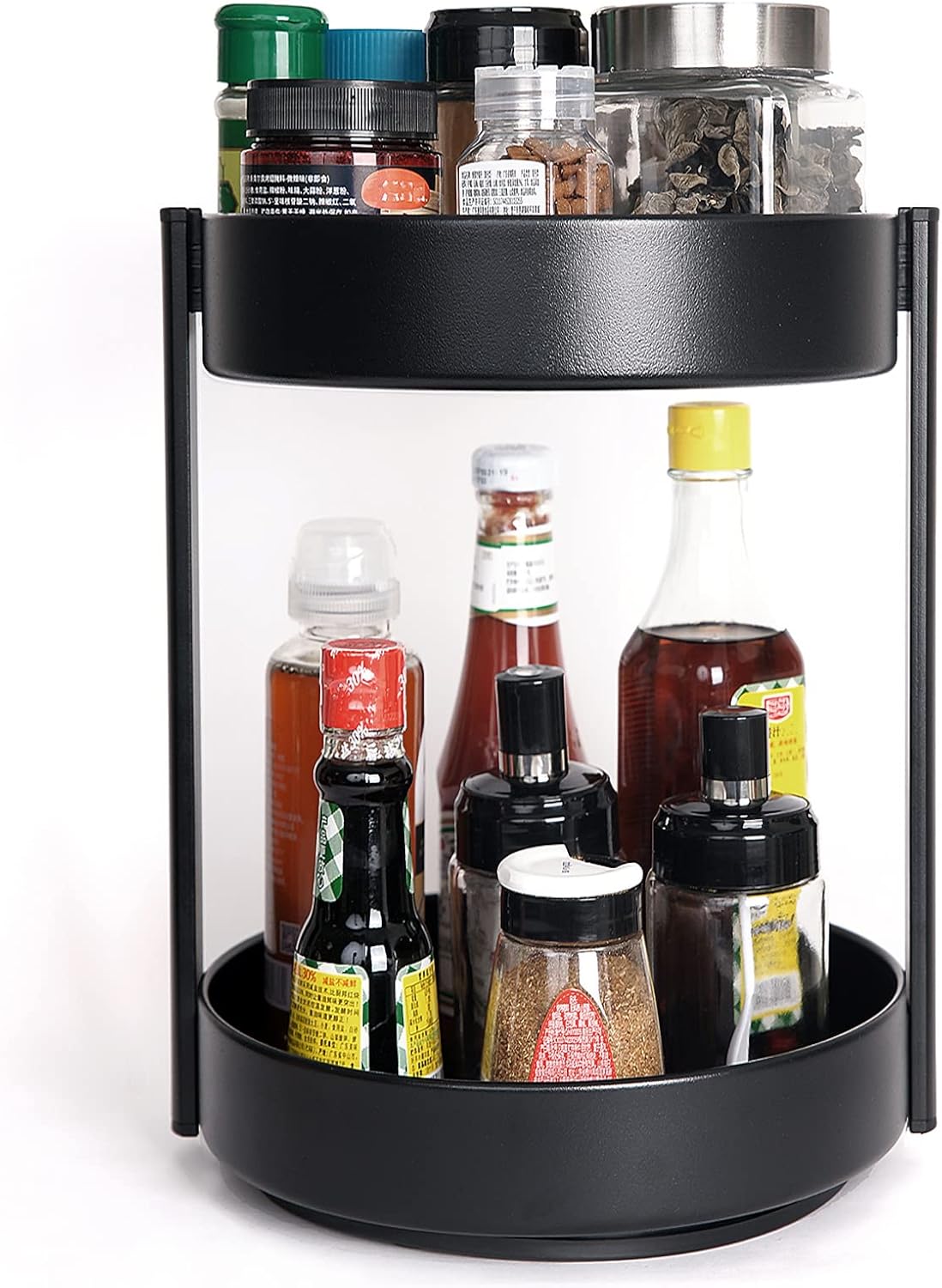 2-stöckiger, Um 360° Drehbarer Drehteller (lazy Susan), 25 Cm (10 Zoll) Gewürzregal, Drehbarer Gewürzhalter, Drehbares Tablett Für Küche, Schränke, Esszimmer, Badezimmer Und Arbeitsplatte