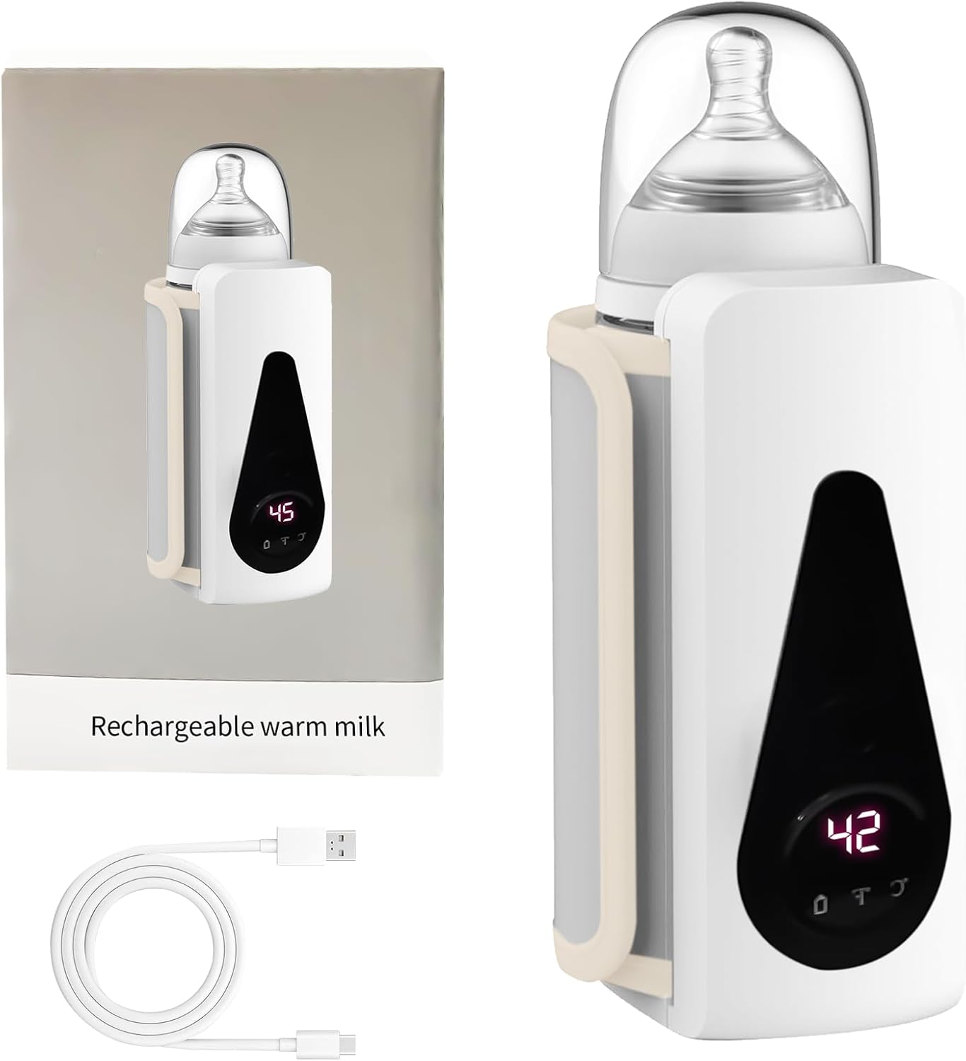 Flaschenwärmer Für Babys Unterwegs, Einstellbare Temperatur, Mit Lcd-display, Für Zuhause, Draußen, Auf Reisen