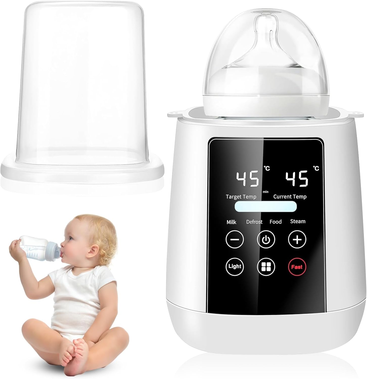 Multifunktions-babyflaschenwärmer, 6-in-1-schneller Elektrischer Babyflaschenwärmer, Babyflaschensterilisator Mit Touchscreen, Dampfsterilisator Mit Intelligenter Temperatur, Automatische Abschaltung