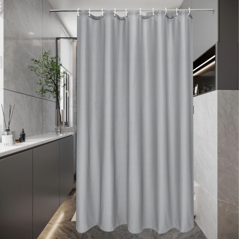 Wasserdichter, Grauer Duschvorhang 150 X 200 Cm – Schimmelresistentes Material, Inklusive 12 Ringen