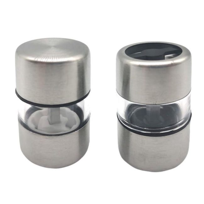 Set Mit 2 „salz- Und Pfeffermühlen“, 5 Cm, Silber