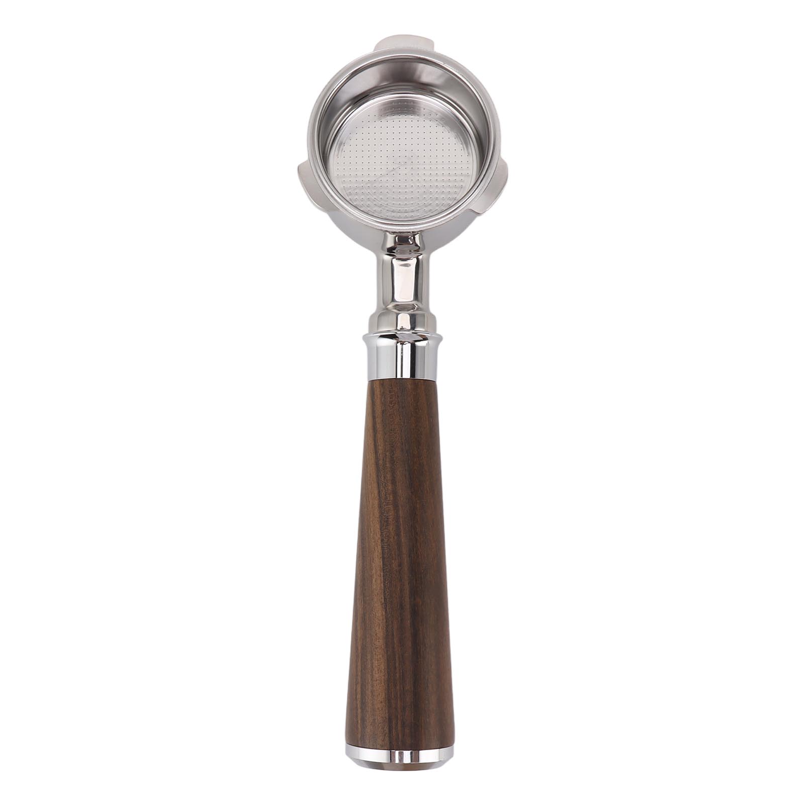 51-mm-siebträger Aus Edelstahl Ohne Boden Für Kaffeemaschinen – Inklusive Massivholzgriff Und Filter