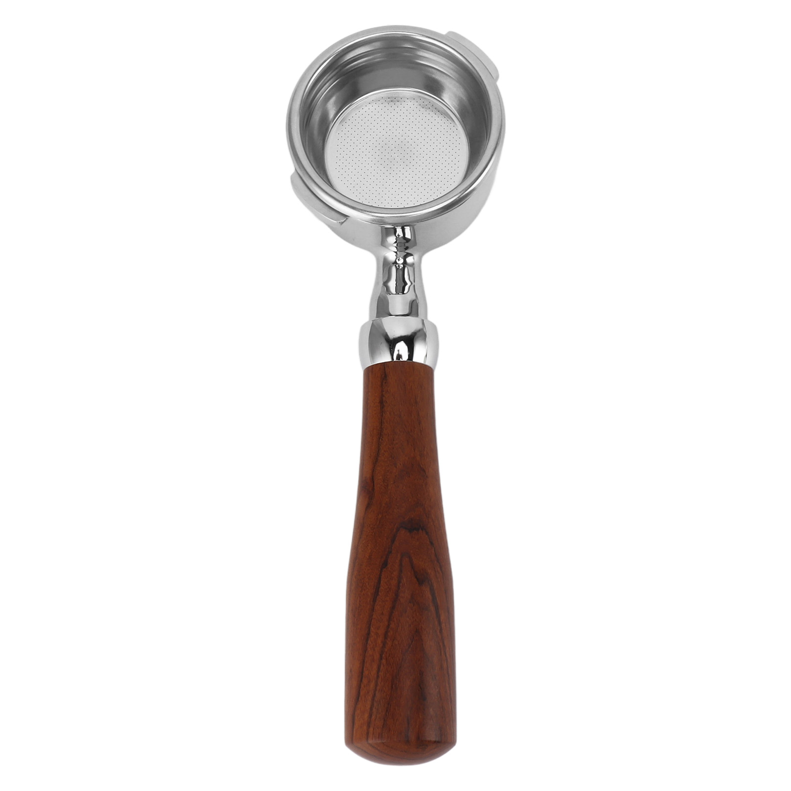 Bodenloser 58-mm-filterhalter Für Gaggia Kaffeemaschine, Doppelgriffe Aus Edelstahl Und Holz