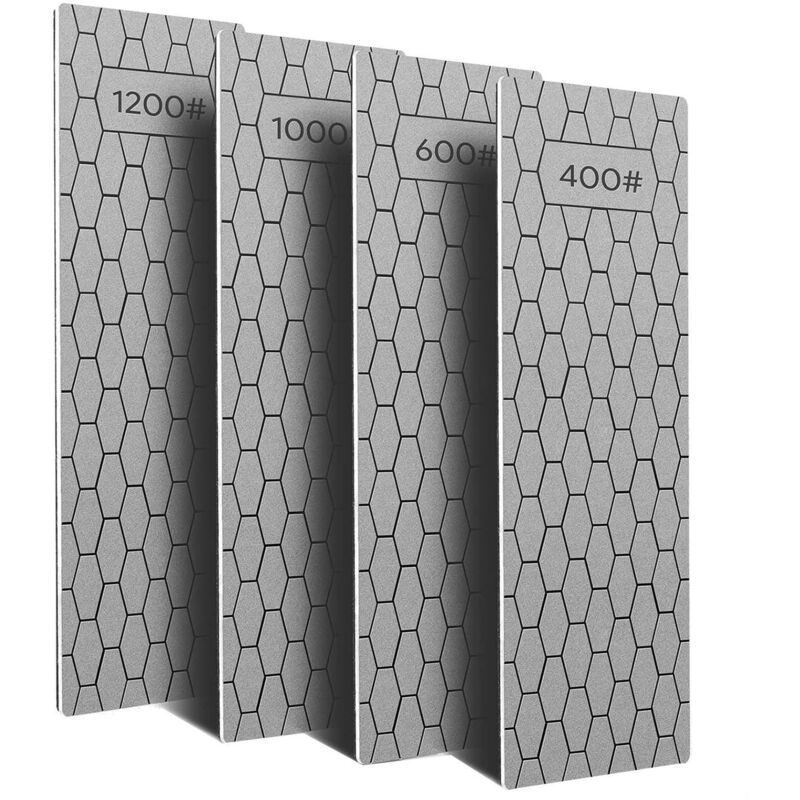 Set Mit 4 Diamant-schärfplatten In Wabenform, Körnung 400/600/1000/1200 – Ideal Für Messer Und Werkzeuge