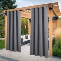 Pergola-vorhang – Set Mit 2 Verdunkelnden, Isolierenden Außenvorhängen – 132 X 213 Cm – 100 % Polyester – 8 Metallösen