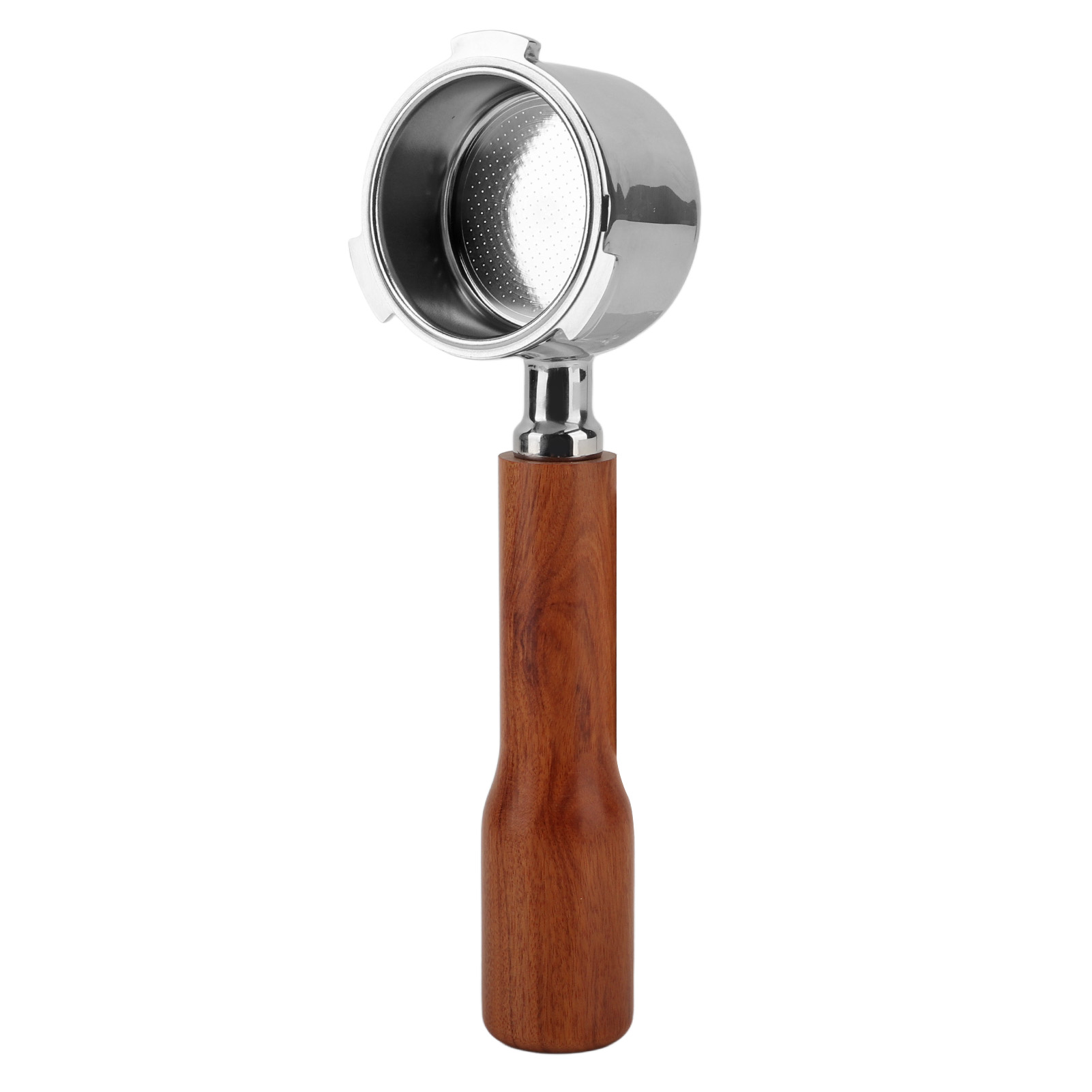 51-mm-kaffeefilterhalter Aus Holz Und Edelstahl, Dreifach, Bodenlos, Kompatibel Mit Delonghi C1