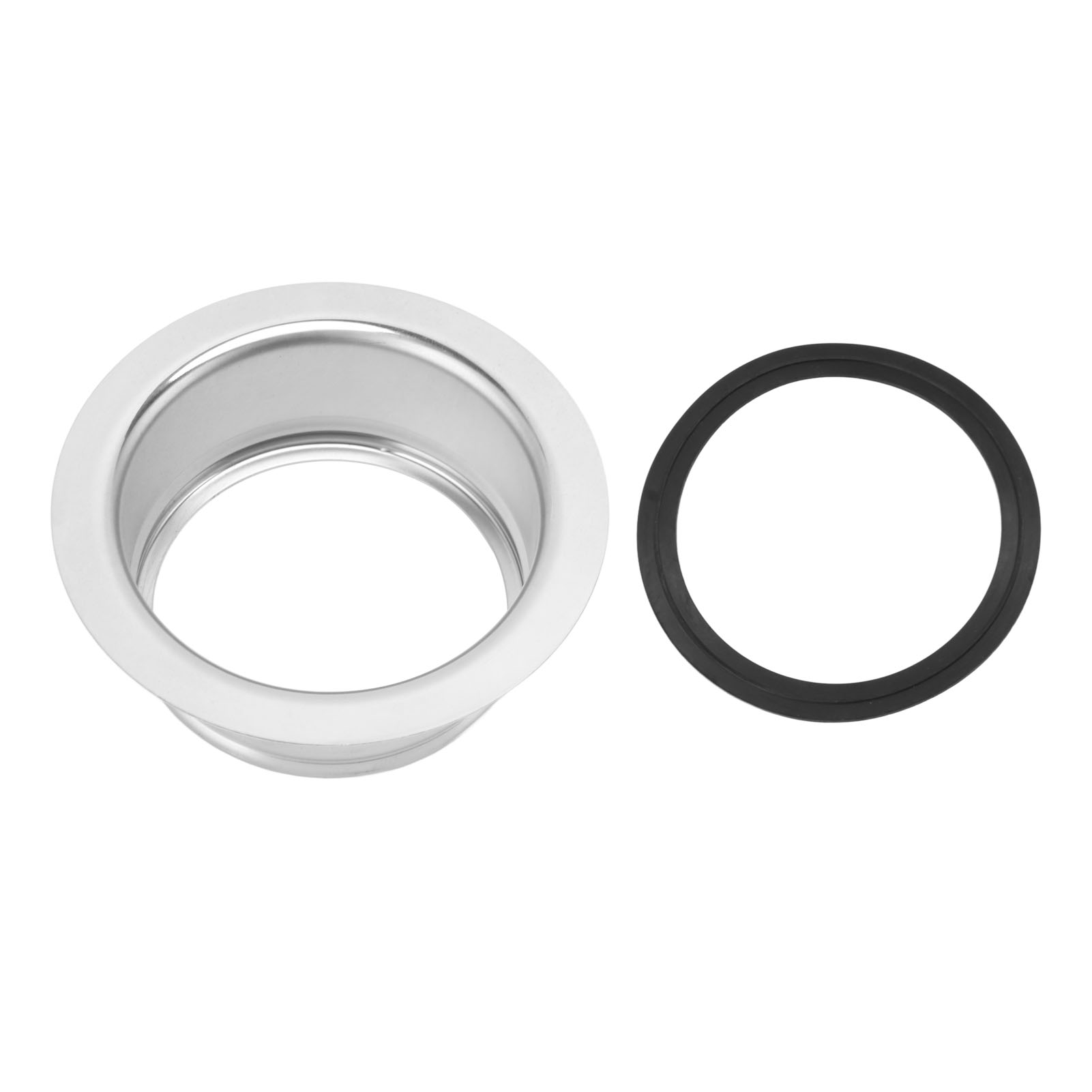 Spülbeckenflansch Für Abfallzerkleinerer, Verlängertes Modell 114 Mm, Silberfarben, Aus Robustem Edelstahl