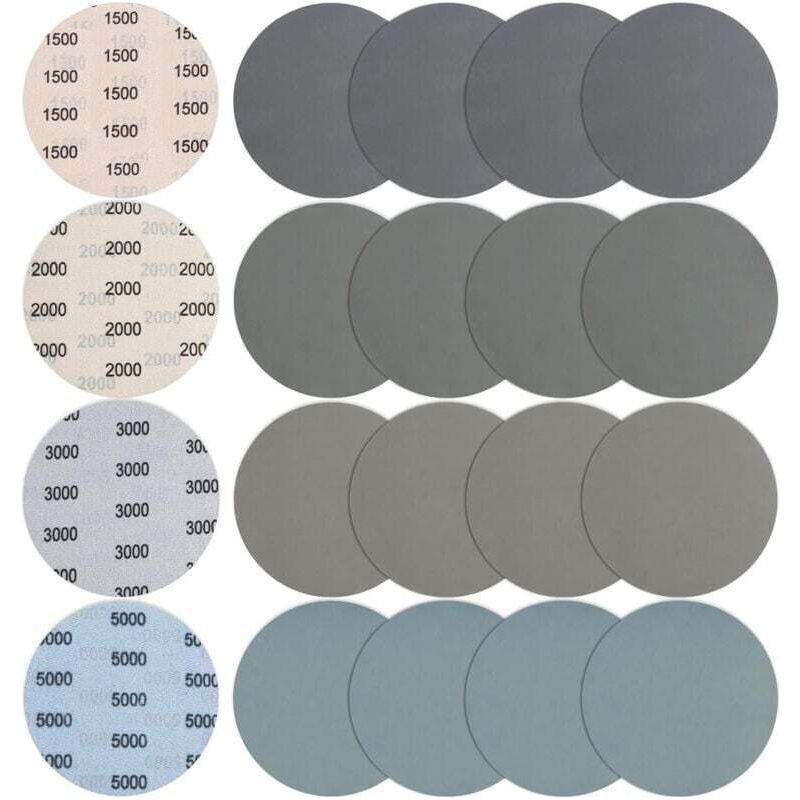 20 Runde Schleifscheiben Mit 150 Mm Durchmesser Für Trocken- Und Nassschliff, Körnungen 1500/2000/3000/5000, Zum Polieren Von Metall Und Holz.
