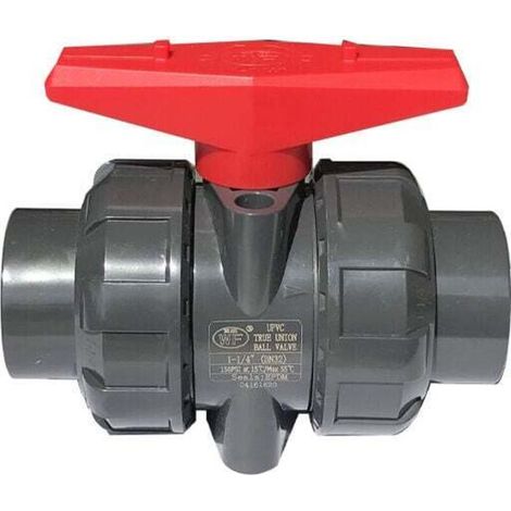 40-mm-pvc-druckventil Mit Doppelverschraubung Zum Kleben – Leckagefreies Kugelventil – Für Professionelle Installationen