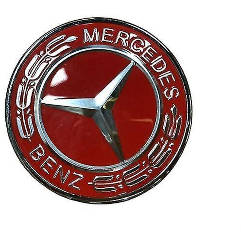 Mercedes Lorbeer-emblem 57 Mm Rot/silber