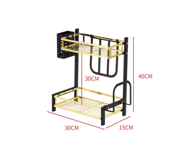 Aufbewahrungsregal Für Küchengewürze, Utensilien-organizer, Komplettpaket – Zwei Schichten, 30 X 20 X 40 Cm
