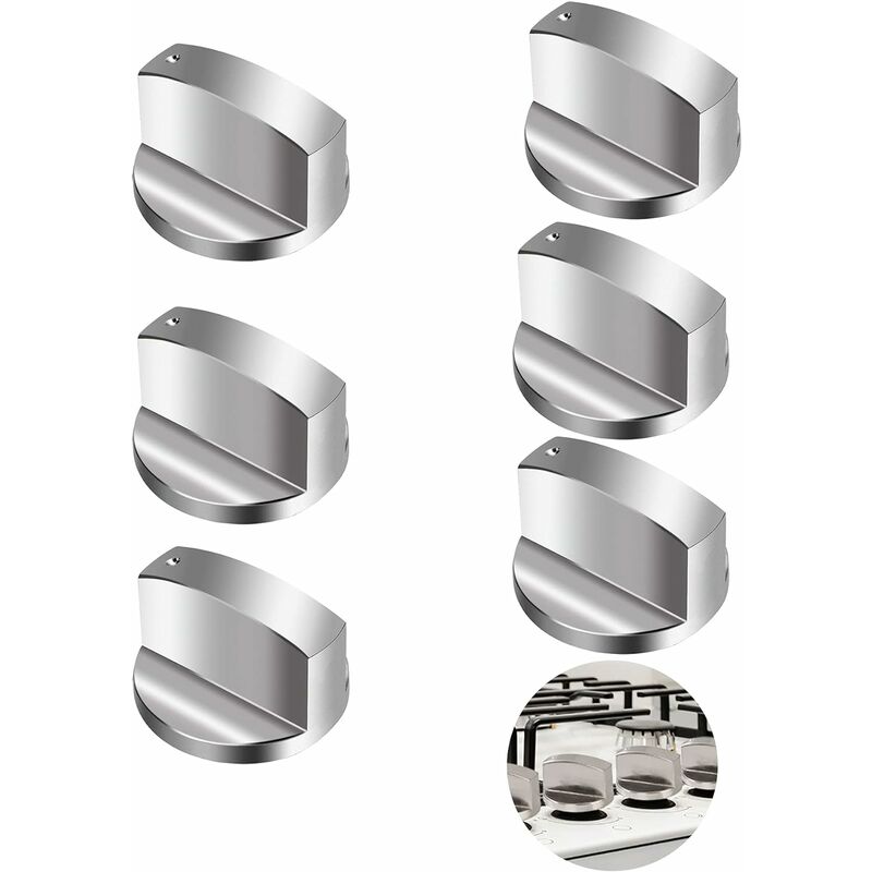 Gasknöpfe, 6 Mm, Universal-bedienknöpfe Aus Metall, Universalknopf, Silberner Herdknopf, Gasherdknöpfe Für Gasofen Und Herd, 6 Stück