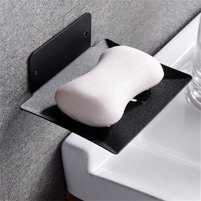 Set Mit 2 Wandmontierten Seifenschalen Ohne Bohren Aus Edelstahl, Modernes Design, Solide Befestigung, 8,3 × 12,4 × 4,3 Cm