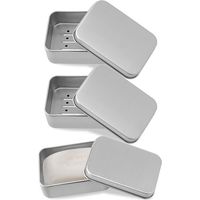 Seifenschale Aus Aluminium, 3 Seifenschalen Mit Herausnehmbarem Abtropfgitter, Metallbox Für Zuhause Oder Reisen