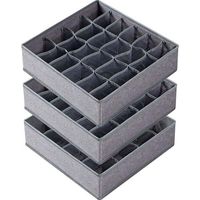 Organizer-einsätze Für Socken, 24 Faltbare, Zellulare Stoff-schrankorganizer Und Aufbewahrungsboxen Zur Aufbewahrung Von Socken, Unterwäsche Und Krawatten (grau)