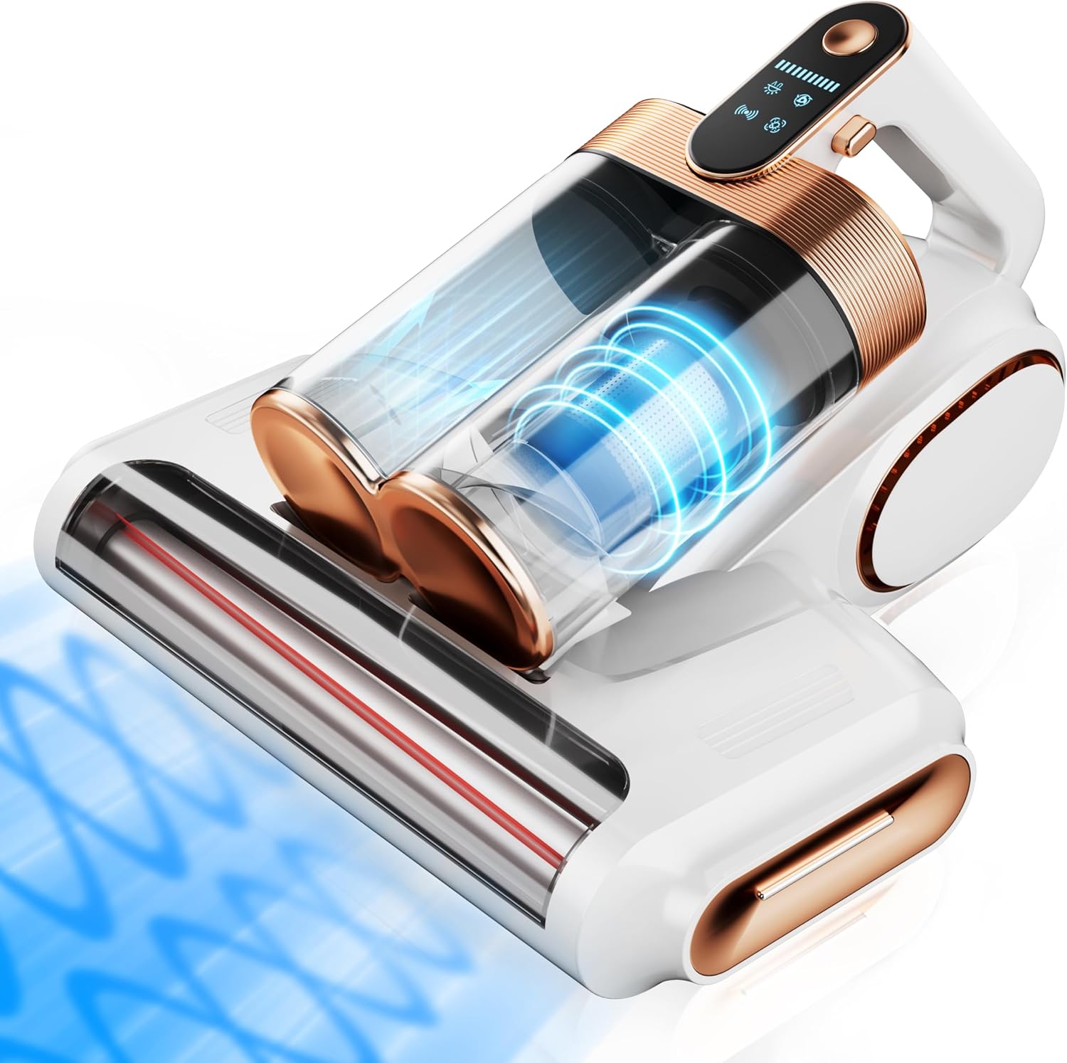 Matratzenstaubsauger, 15 Kpa Kabelloser Bettstaubsauger Mit 253,7 Nm Uv-c-licht, Hepa-filter Und Ultraschall, Tragbare Mehrzweck-staubsauger Für Bett, Couch, Couch, Kinderbett