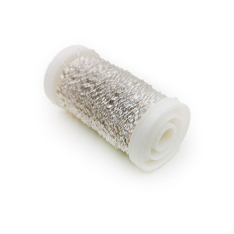 Blumendraht – Gekräuselt – Silber – 70 M