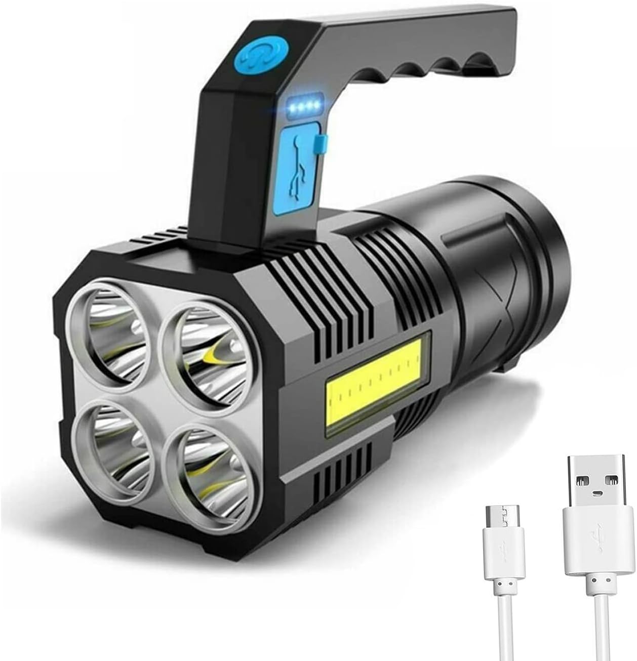 Hochhelle Wiederaufladbare Usb-taschenlampe Für Camping Mit 4 Leistungsstarken Led-lichtperlen, Tragbare Taschenlampe Für Zuhause, 4 Modi, Wasserdichte Taschenlampe