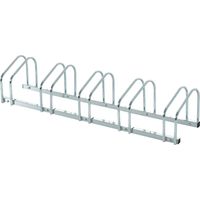Fahrradständer Für 5 Fahrräder, 65-mm-reifen, Boden- Oder Wandmontage, Für Kinder-mountainbikes Und Bmx-räder, 145 X 33 X 27 Cm, Silberfarbener Stahl