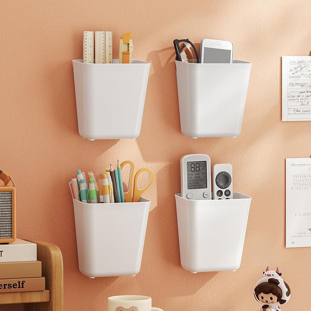 4 X Aufbewahrungsbox Für Küchenschranktüren, Selbstklebende Wand-aufbewahrungsbox, Kleiderschrank/badezimmer/kühlschrank-organisationsbox Für Kleinigkeiten