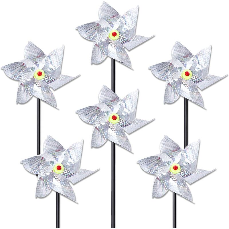 6 Stück Reflektierende Windmühle, Vogelschreck-dekoration, Entfernen Sie Das Vogelabwehrmittel, Reflektierendes Vogelabwehrmittel Zum Schutz Von Garten, Bauernhof, Obstgarten