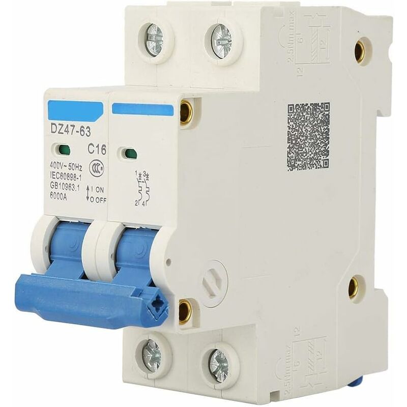 Leistungsschalter, Dz47-63 Miniatur-leistungsschalter 2p Ac Miniatur-leistungsschalter 400 V 6 A Ac-leistungsschalter 20.000 (16 A)