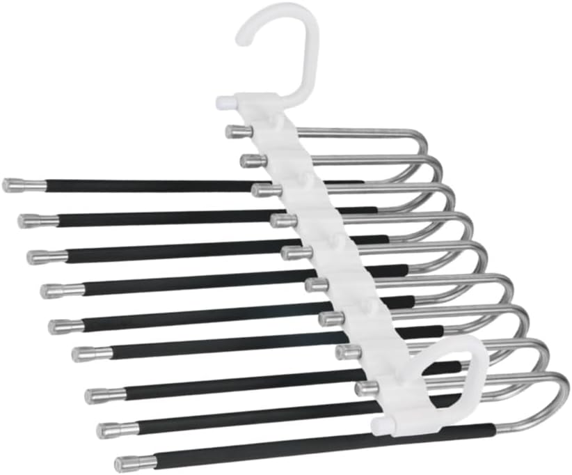 2er-pack Faltbare 9-lagige Hosenbügel – Platzsparend – Multifunktional – Für Kleiderschrank, Hose, Schal, Jeans –