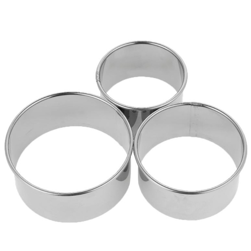 Set Mit 3 Runden Ausstechformen Aus Edelstahl Für Gebäck, Kekse, Ravioli Und Kuchen