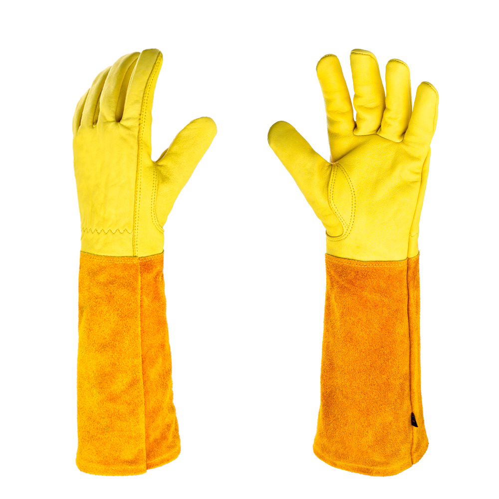Gartenhandschuhe Für Damen/herren – Anti-dornen-rindsleder, Lange Unterarmschutzstulpe, Zum Beschneiden Von Rosenbüschen, L