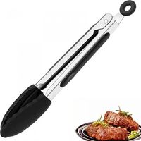 Professionelle Küchenzange, Edelstahl Mit Silikonspitzen, Grill- Und Servierzange, 17,8 Cm, Vielseitig Einsetzbar In Der Küche