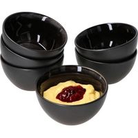 6 Puddingschälchen, Grau-schwarze Reaktivglasur, Handgefertigtes Steingut, 200 Ml, Ø 11,5 Cm, Für Desserts Und Vorspeisen