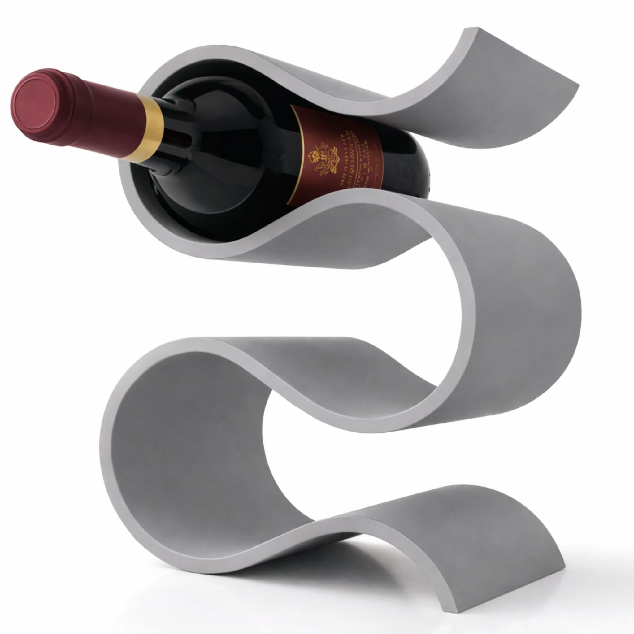 Graues Weinregal Für 4 Flaschen, Minimalistischer Organizer S