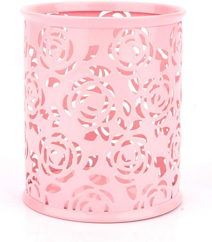 Stifthalter, Bleistifttopf, Originelles Design In Durchbrochenem Rosa, Schlicht Und Elegant, Stifthalter Aus Metall, Elegantes Und Praktisches Büro- Oder Küchenaccessoire.