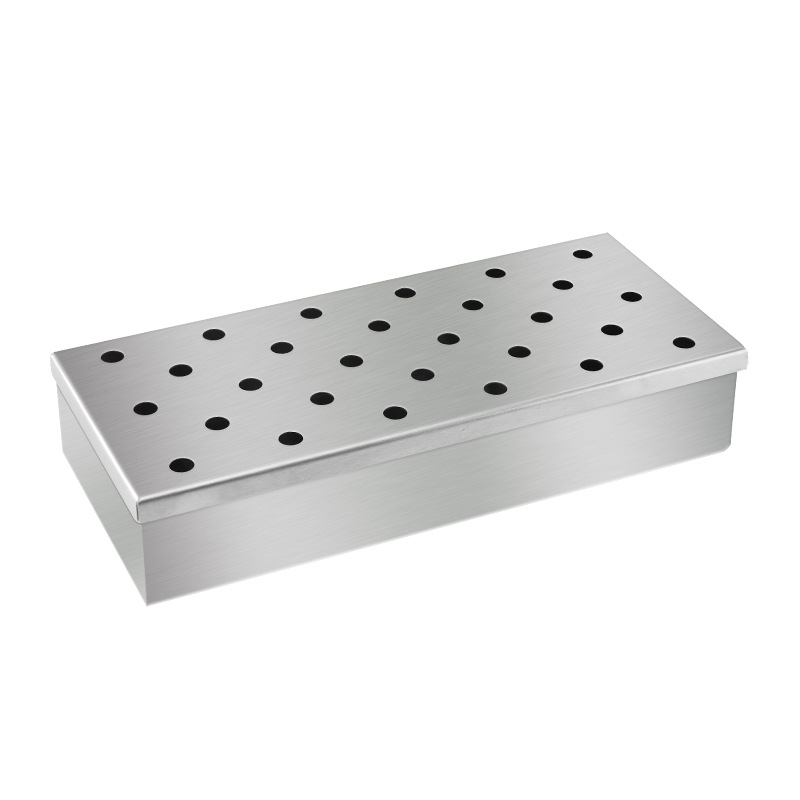Räucherbox Aus Edelstahl, Obstholzbox, Holzkohlebox, Grillgewürzbox