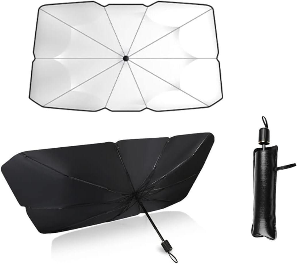 Nazalus-sale Auto-sonnenschutz, Windschutzscheibe, Innenraum, Faltbarer Auto-regenschirm, Blockiert 99,9 % Uv-strahlen Für Auto, Suv, Lkw, Strapazierfähig (139,7 X 78,7 Cm), 1 Stück