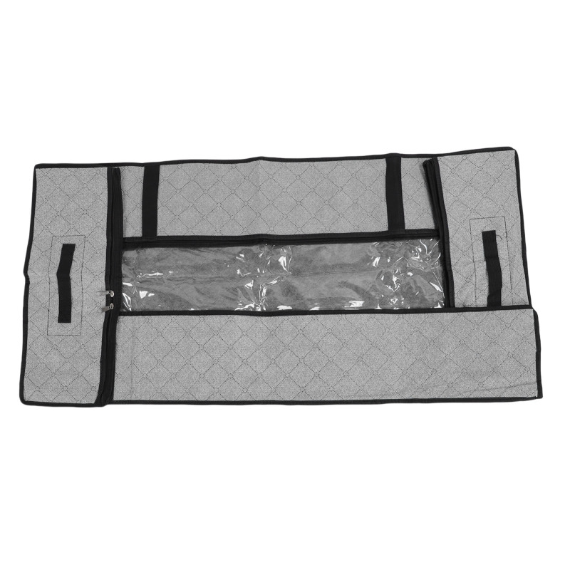 Unterbett-aufbewahrungseinheit Mit Transparentem Pvc-deckel, 45 L, Faltbar, Für Schuhe Und Kleidung, Grau