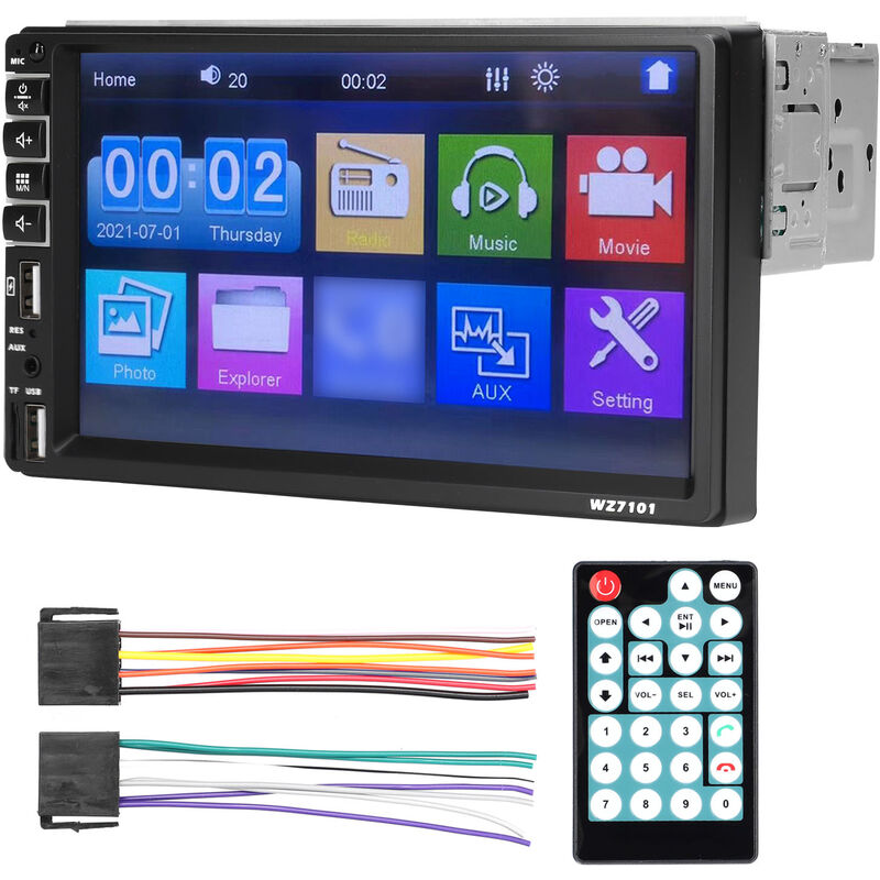 Einzel-din-auto-bt-mp5-player, 7-zoll-lcd-touch-monitor, Unterstützt Tf/usb/aux-in, Mobiltelefon-verbindung, Freisprechanruf, Umkehrbildschirm, Lenkradsteuerung (installation Nach Oben) – Installation