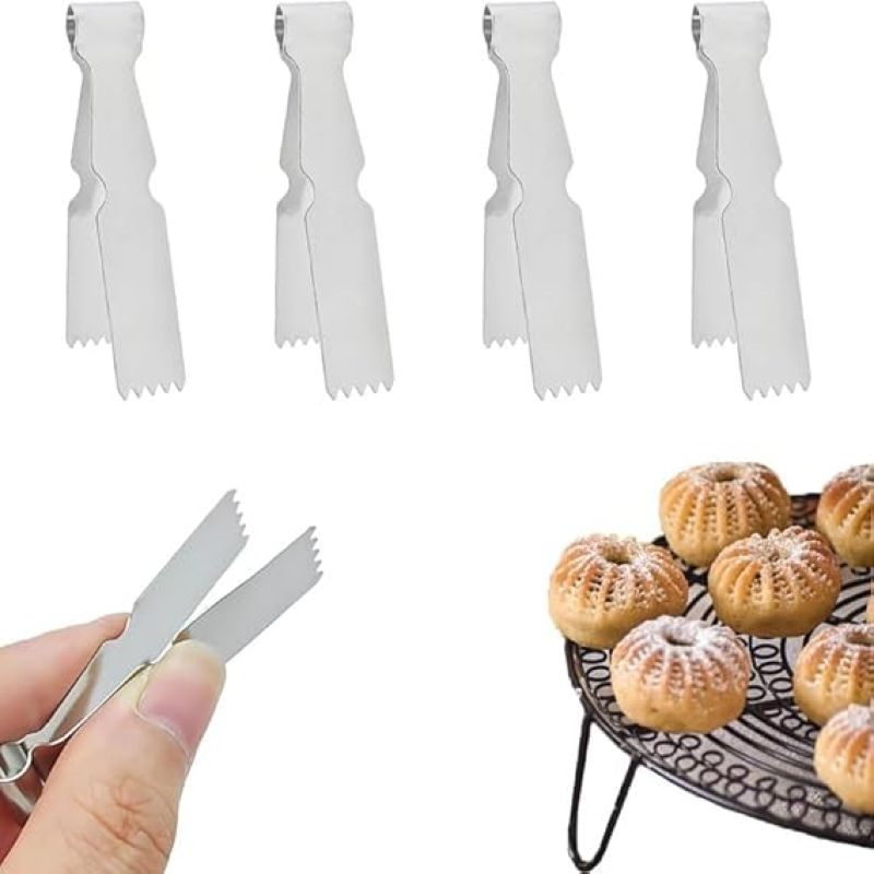 Gebäckklammern Aus Edelstahl (4er-set), Gebäckwerkzeug Zum Dekorieren Von Kuchenböden Und Zum Verschließen Von Keksen.