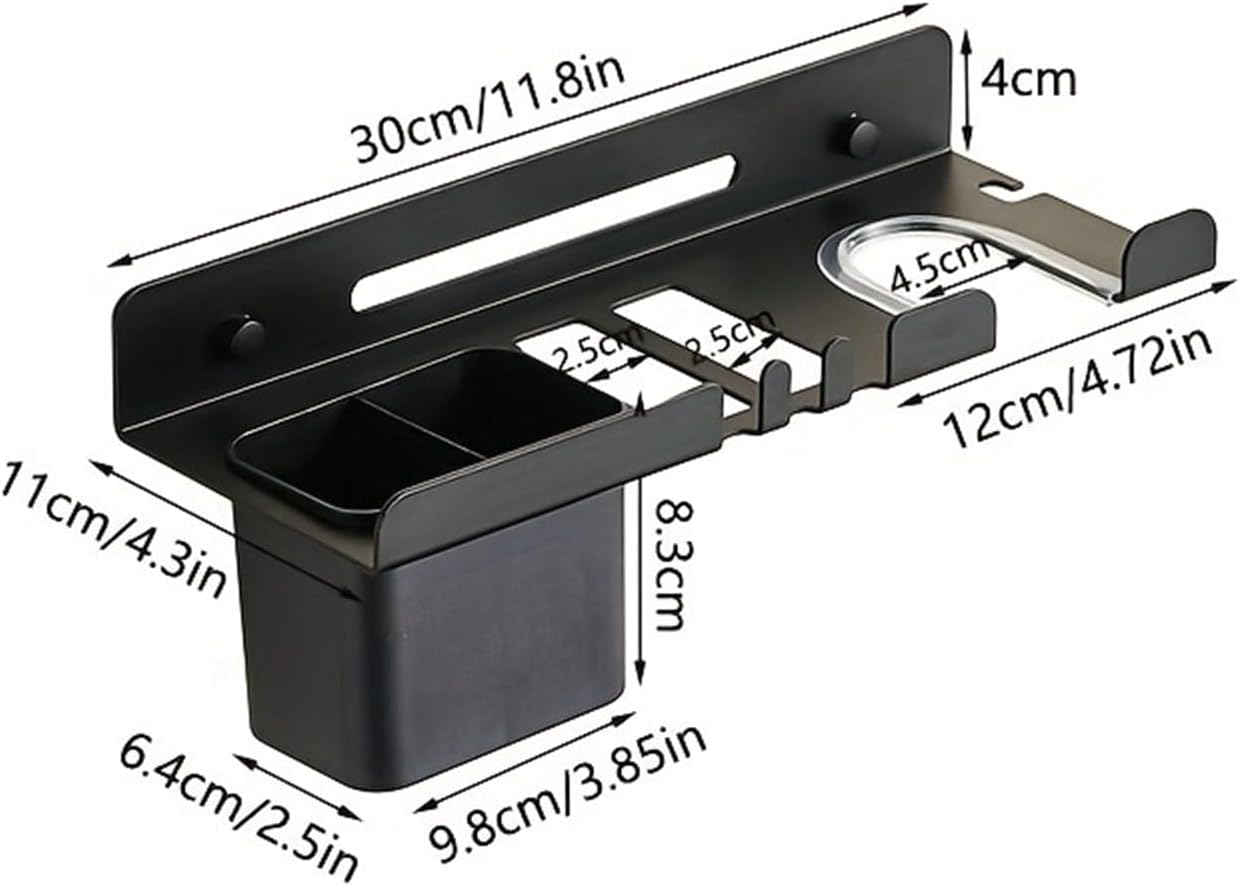 Wandmontierter Haartrocknerhalter Rutschfester Und Wasserdichter Lockenstabhalter, Für Badezimmer, Friseursalon, Schminktisch, Büro, Wohnheim, Wohnung