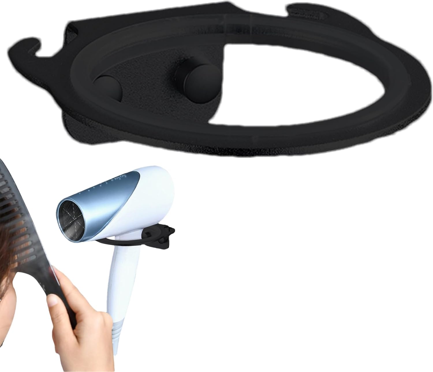 Wandmontierter Haartrocknerhalter – Aufbewahrung Ohne Bohren Für Haarstyling-geräte, Stabiler Organizer, Haargeräte-haken Badezimmerzubehör, Einfach Zu Installierende Aufbewahrungsstation