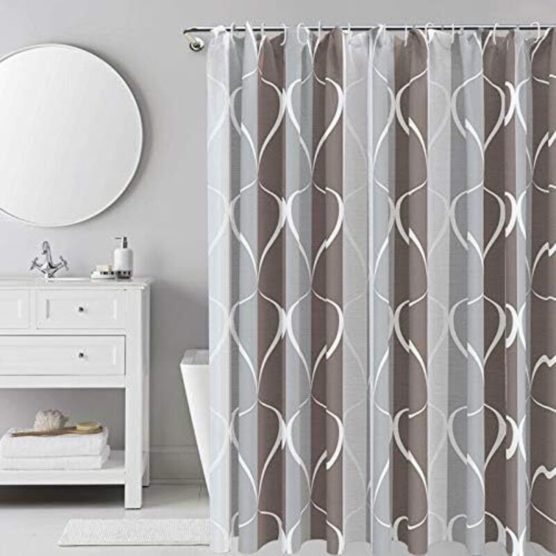 Wasserdichter Und Antibakterieller Duschvorhang Aus Polyester, 180 X 180 Cm, Mit 12 Ringen - Ulisem